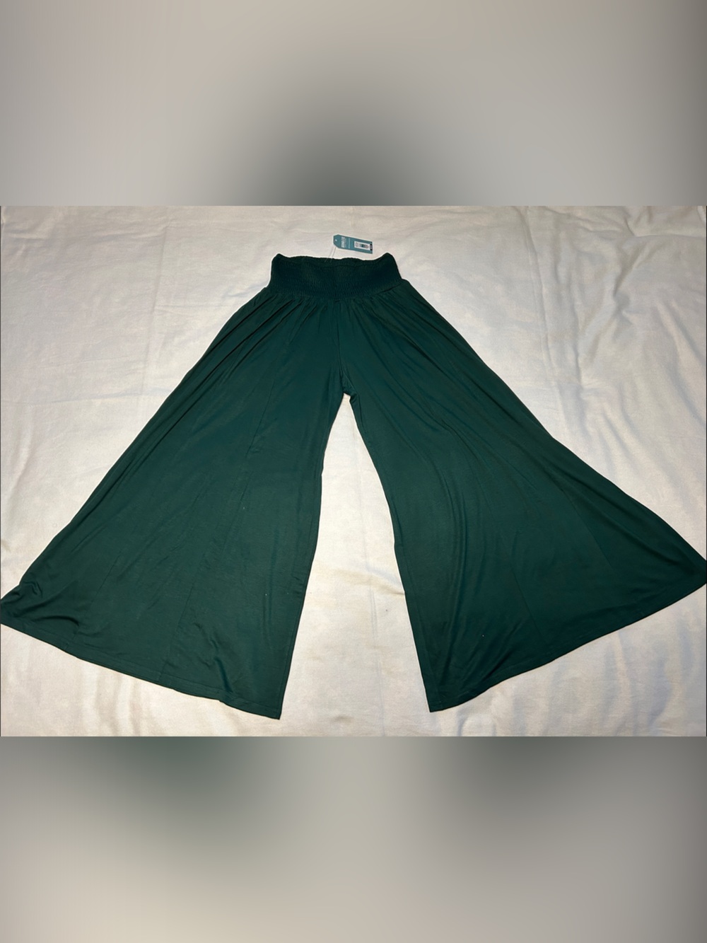 Wide Leg Palazzo Pants - Dark Green